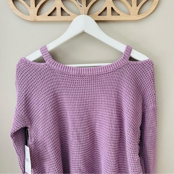 Free People Moonshine Cold Shoulder Fridge Sweater Purple Sz XS - Picture 6 of 9